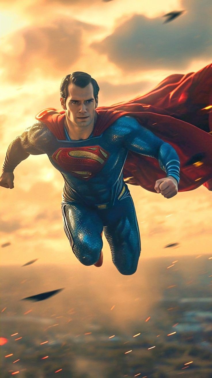 Superman flying wallpaper