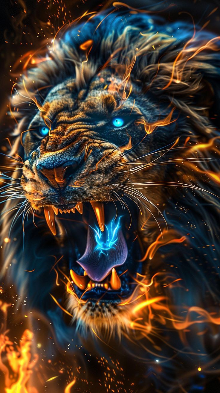 fierce lion wallpaper 1